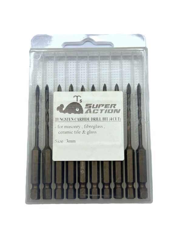 TUNGSTEN CARBIDE DRILL BIT (4CUT) 3MM/pcs-H04
