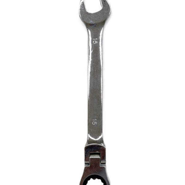 CHROME VANADIUM FLEXIBLE HEAD RACHET COMBINATION SPANNER 15MM-H39