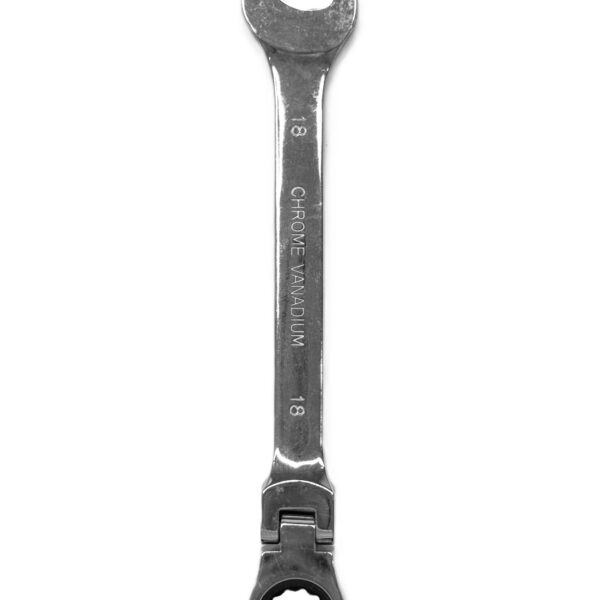 CHROME VANADIUM FLEXIBLE HEAD RACHET COMBINATION SPANNER 18MM-H44