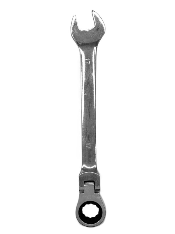 CHROME VANADIUM FLEXIBLE HEAD RACHET COMBINATION SPANNER 17MM-H46