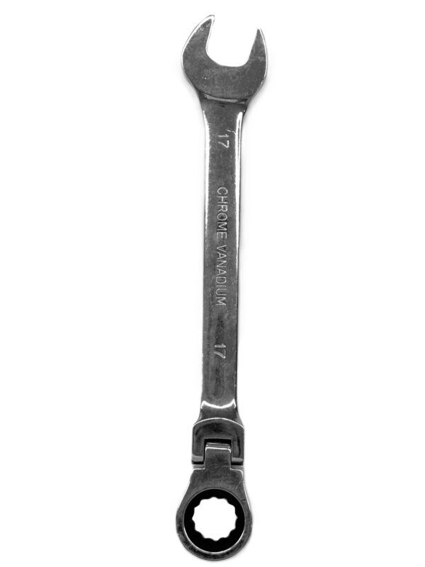 CHROME VANADIUM FLEXIBLE HEAD RACHET COMBINATION SPANNER 17MM-H46