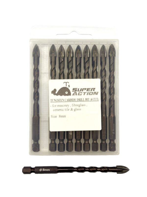 TUNGSTEN CARBIDE DRILL BIT (4CUT) 8MM/pcs-H06