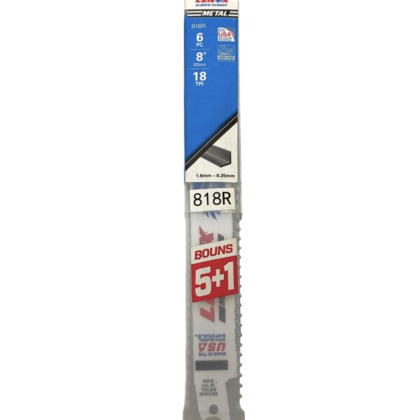 LENOX 818R BI-METAL RECIPROCATION SAW BLADE (6PC/PKT) -H127