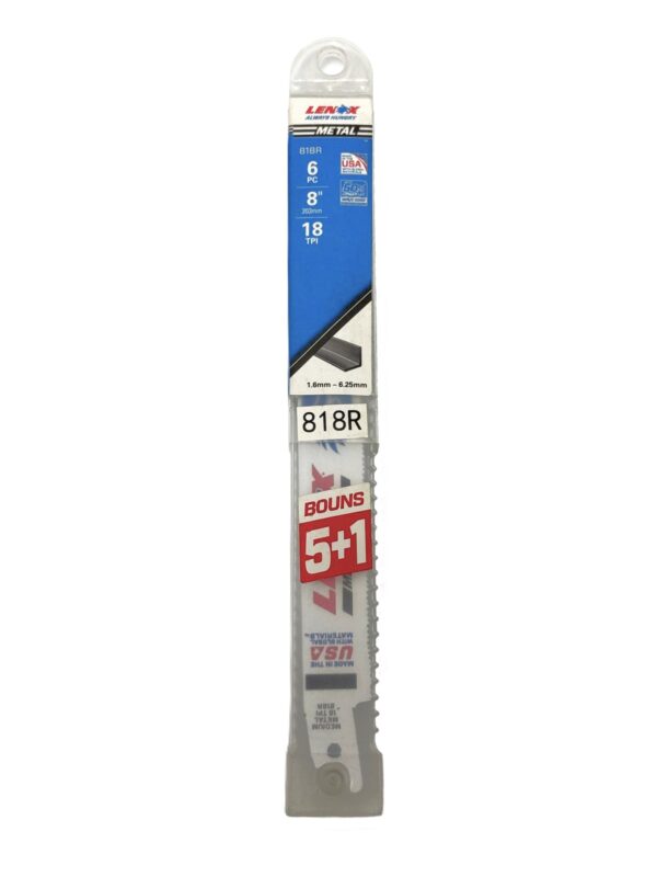 LENOX 818R BI-METAL RECIPROCATION SAW BLADE (6PC/PKT) -H127