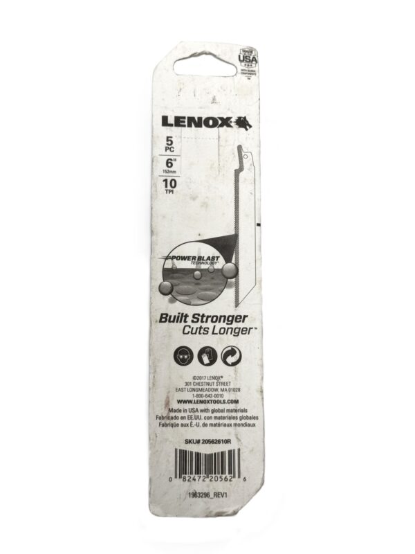 LENOX 610R BI-METAL RECIPROCATION SAW BLADE (5PC/PKT) -H124