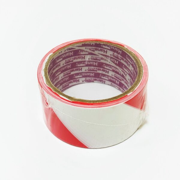 RED / WHITE SAFETY TAPE 2”